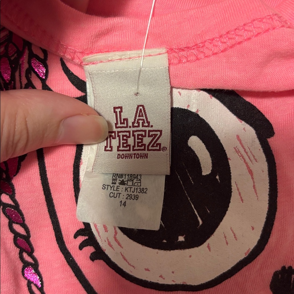 nwt girls shiny pink t shirt - Picture 3 of 4